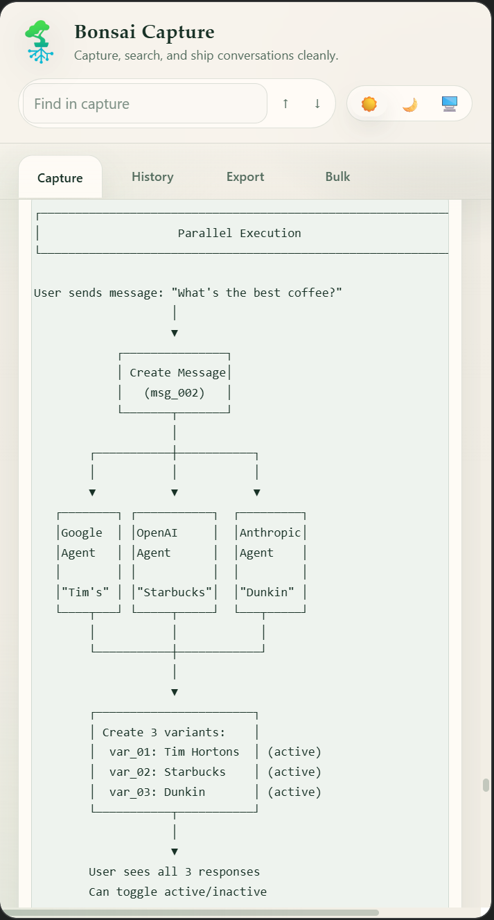 Claude or chat capture showing richly formatted code blocks